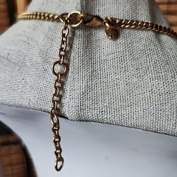 J. Crew Brand Signed 9 Teardrop Faceted Gold Flash Coating Statement Necklace - Picture 9 of 11